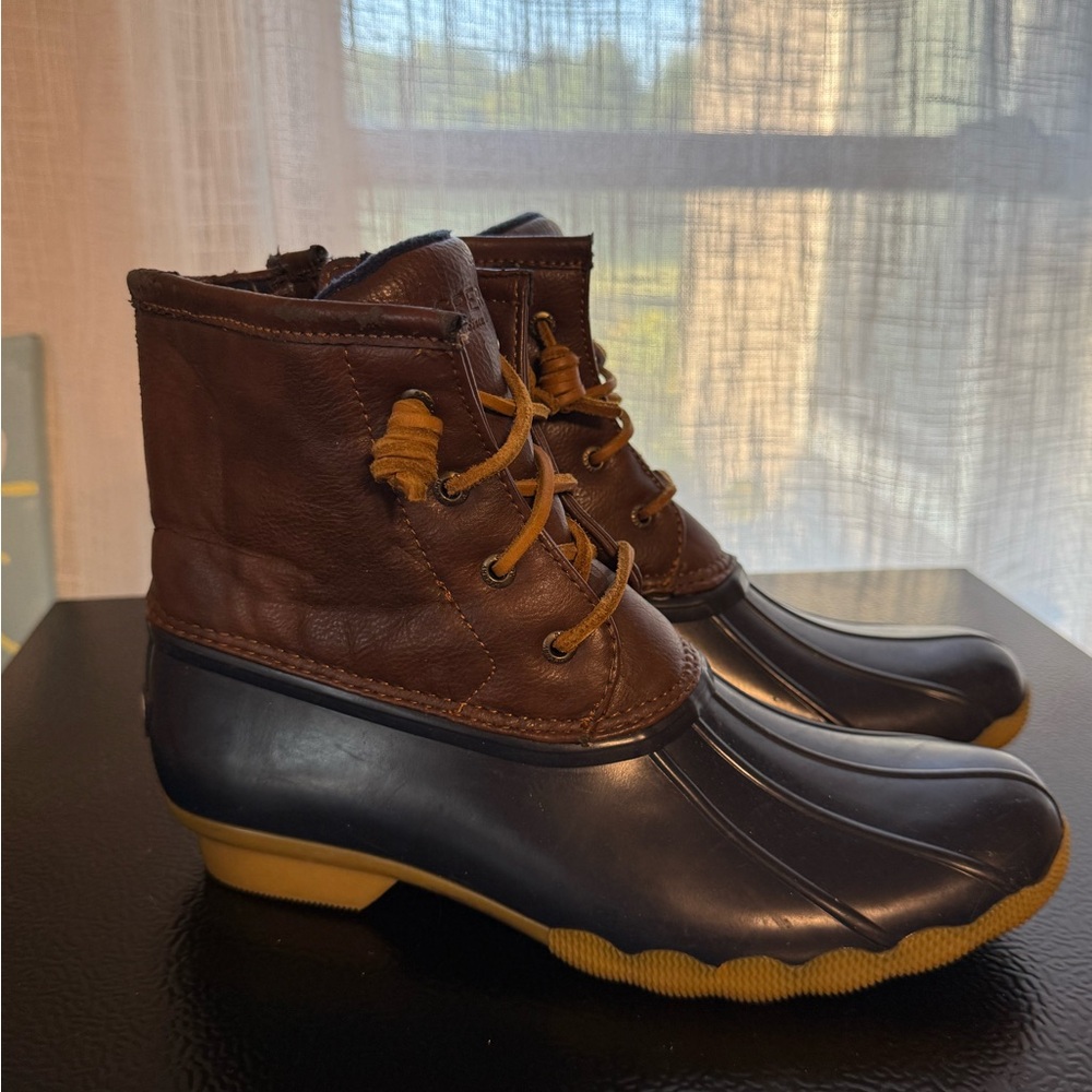 Sperry Saltwater Boots in Brown and Blue